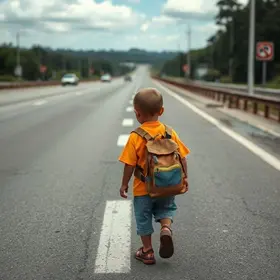 criança resgatada na Dutra