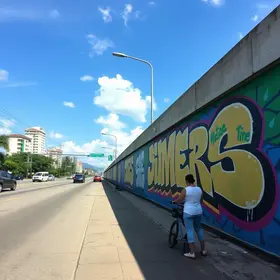 grafite na rodovia presidente dutra