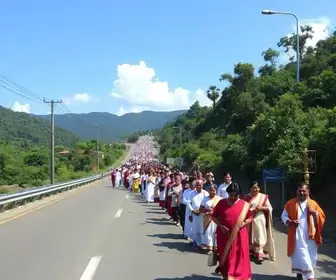movimento de romeiros pela Dutra